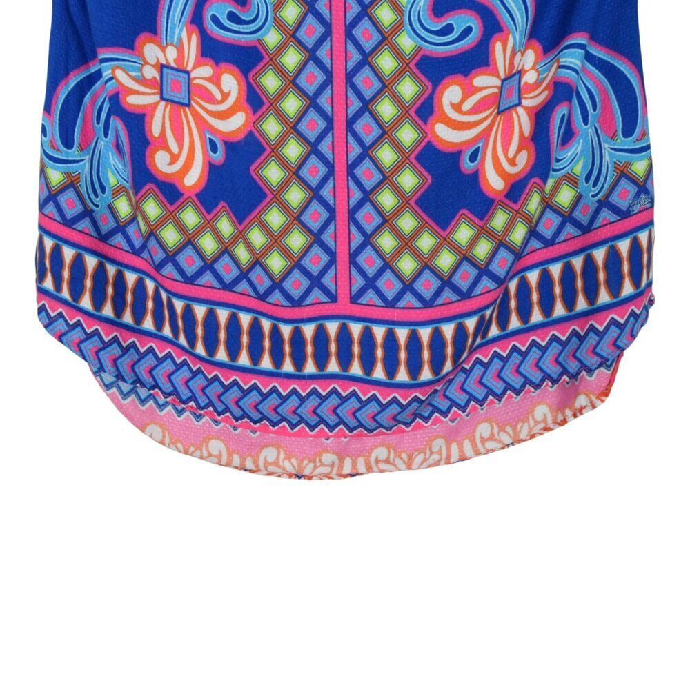 HALE BOB MULTI-COLOR BLUE GEOMETRIC SLEEVELESS TOP - Picture 6 of 9